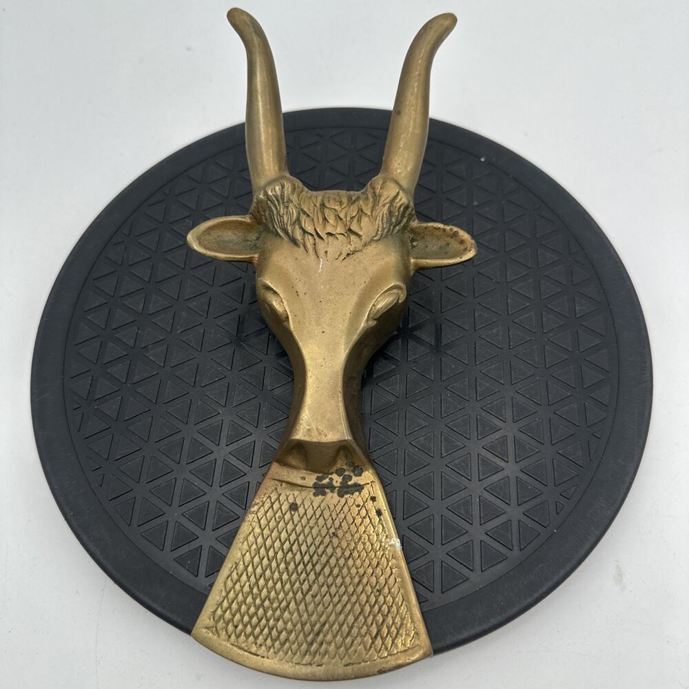 Vintage Brass Bootjack Long Horn Steer Design